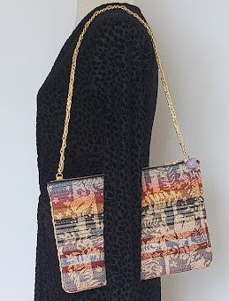 Sac pochette chaîne "Parterre de feuilles et feuillages des forêts d'automne."