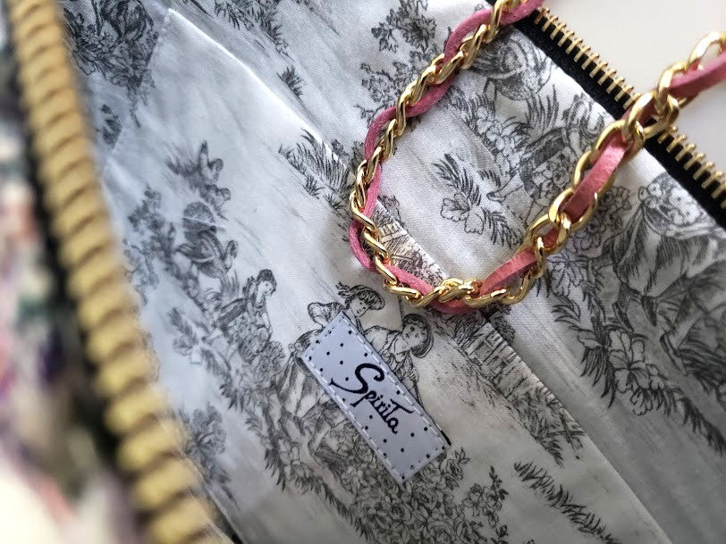 Sac pochette floral "Eclosions des fleurs de cerisiers." PRECOMMANDE