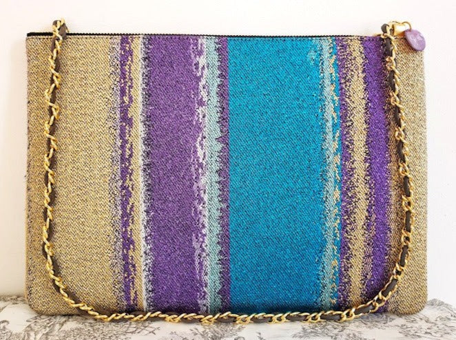 Sac pochette "Bleu Océan Atlantique, vagues et plages de Deauville."