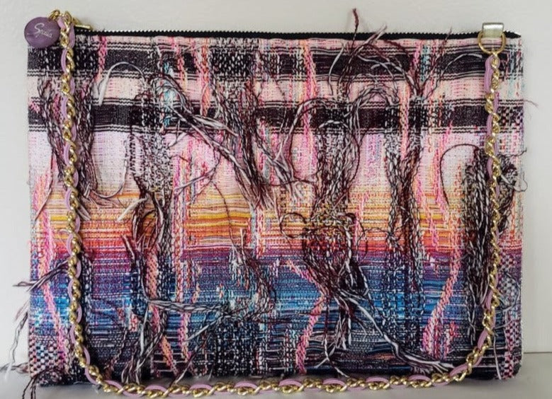 Sac pochette "Bleu Mer, au soleil pleinement couchant."