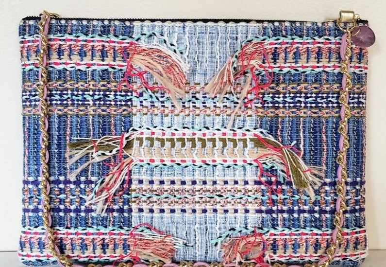 Sac pochette "Bleu Mer, au soleil à peine couchant."