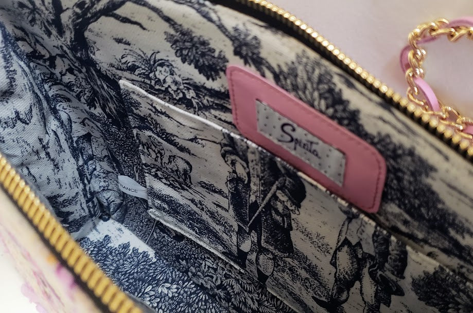 Sac à main " Champs de fleurs roses dans la brume d'été et sous le soleil." 1ère SERIE.