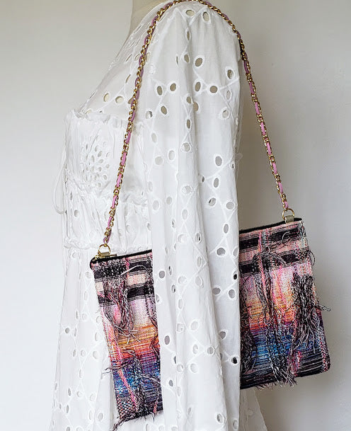 Sac pochette "Bleu Mer, au soleil pleinement couchant."