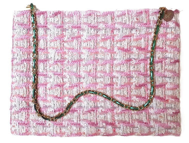Sac pochette chaîne "Girly Saint Tropez 60's." PRECOMMANDE.