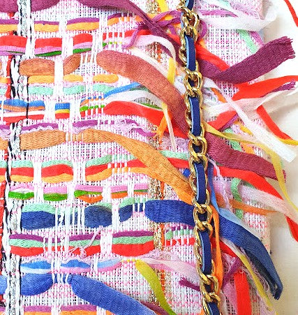 Sac pochette multicolore de Fête Foraine "Eclairages pétaradants du manège à voitures... Roulez petits bolides!" PRECOMMANDE.