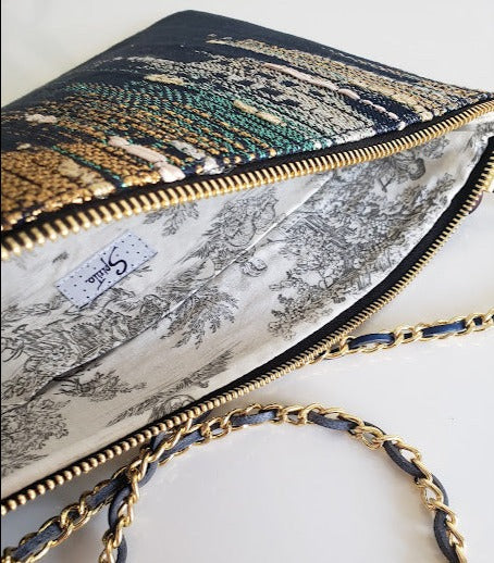 Sac pochette chaîne de fêtes "Nuit d'été aux étoiles filantes."