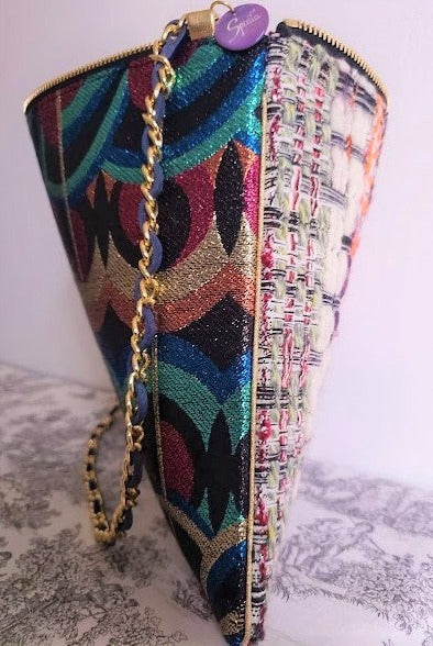 Sac pochette chaîne de fête " Noël à la montagne."