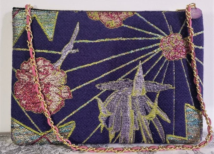 Sac pochette chaîne "Floraison d'un jardin à la française, vue du ciel."