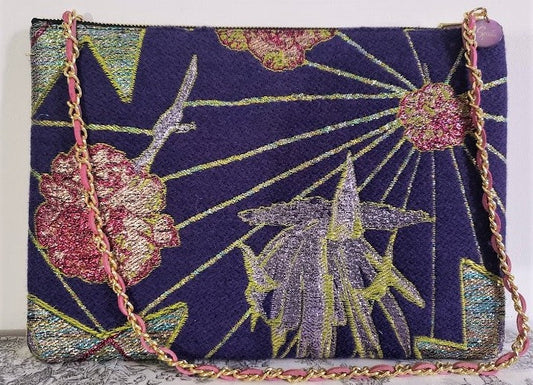 Sac pochette chaîne "Floraison d'un jardin à la française, vue du ciel."