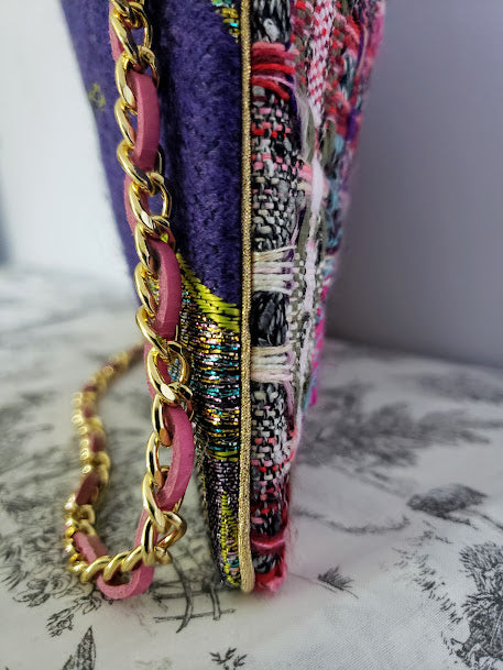Sac pochette chaîne "Floraison d'un jardin à la française, vue du ciel."