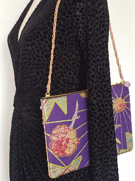 Sac pochette chaîne "Floraison d'un jardin à la française, vue du ciel."