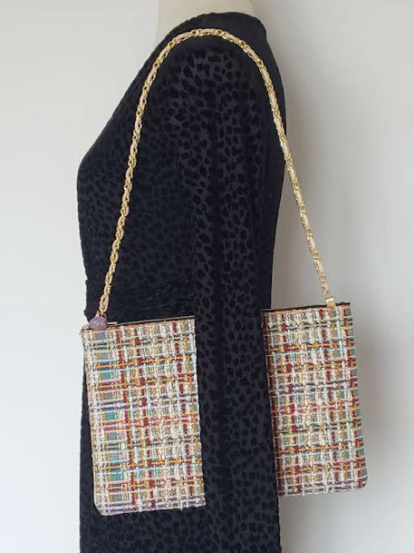 Sac pochette chaîne "Plage ocre de Golden Bay à Malte."