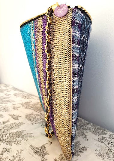 Sac pochette "Bleu Océan Atlantique, vagues et plages de Deauville."