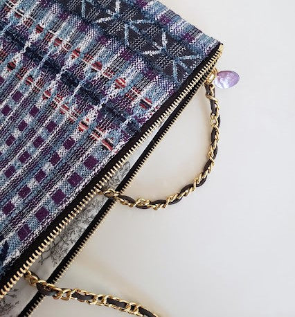 Sac pochette "Bleu Océan Atlantique, vagues et plages de Deauville."