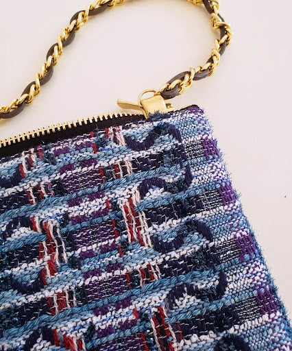 Sac pochette "Bleu Océan Atlantique, vagues et plages de Deauville."