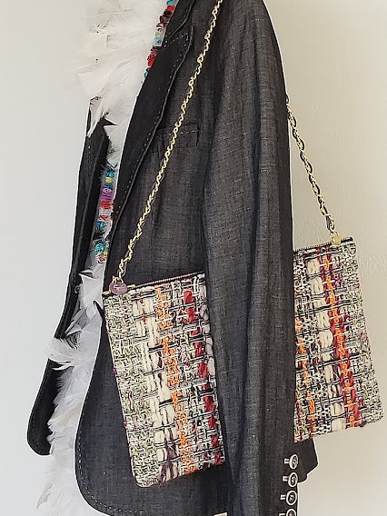 Sac pochette chaîne de fête " Noël à la montagne."
