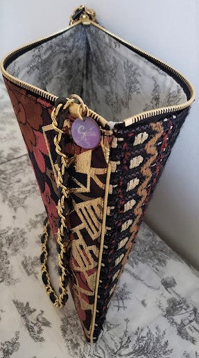 Sac pochette "Ecorce d'Arbre et fleurs à l'automne."