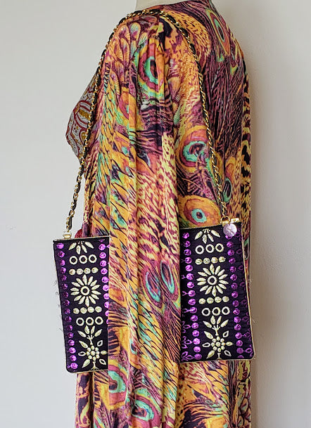 Sac pochette de cocktail "Orange & Purple et l'Art Mauresque."