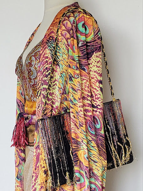 Sac pochette chaîne de fêtes "Nuit d'été des feux d'artifices."