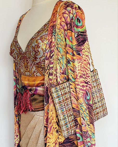 Sac pochette chaîne "Plage ocre de Golden Bay à Malte."
