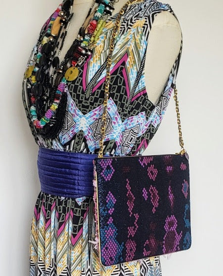 Sac pochette floral "Eclosion des fleurs de sauge et retour de la sève dans les branches."