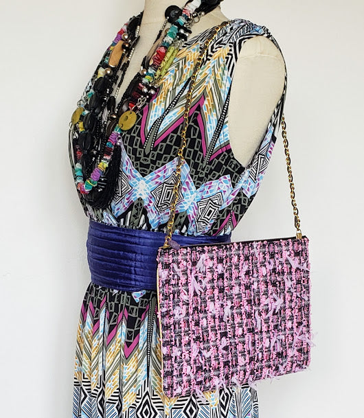 Sac pochette floral "Eclosion des fleurs de sauge et retour de la sève dans les branches."