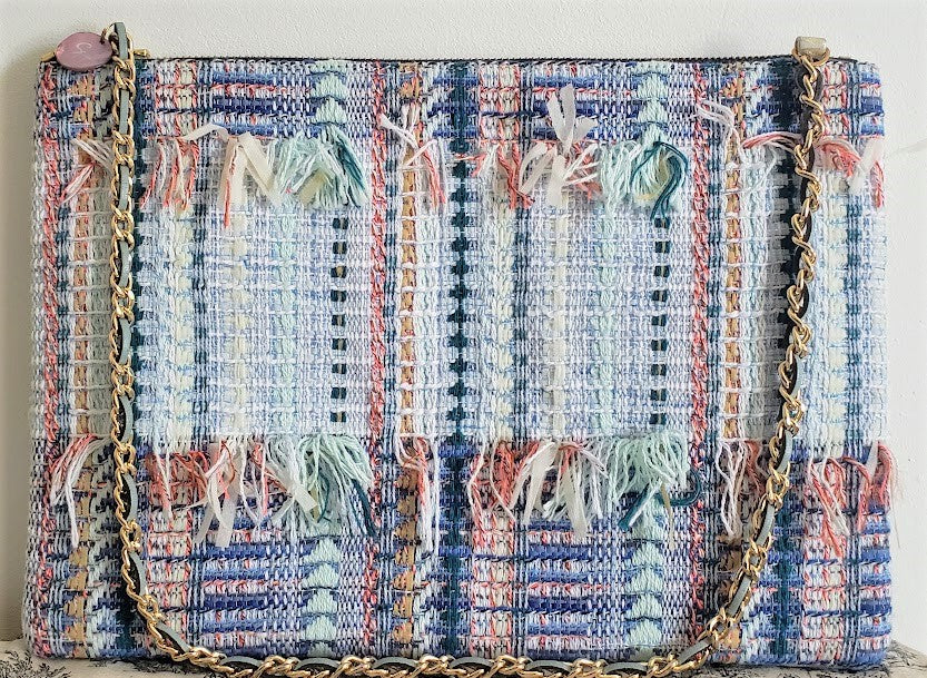 Sac pochette "Bleu Mer de Grèce."