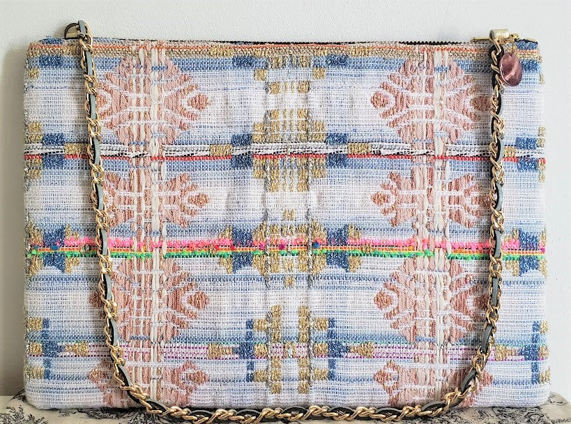 Sac pochette "Bleu Mer de Grèce."