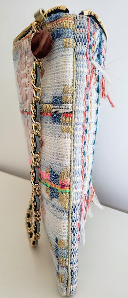 Sac pochette "Bleu Mer de Grèce."