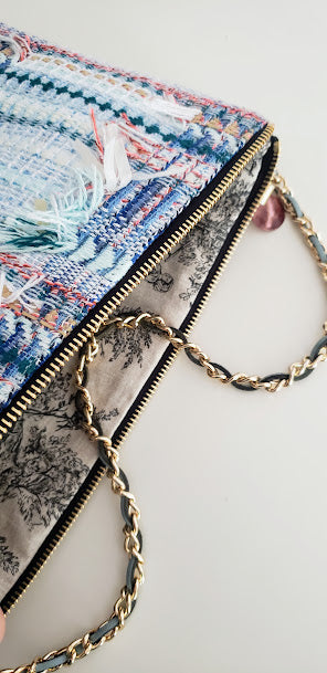 Sac pochette "Bleu Mer de Grèce."