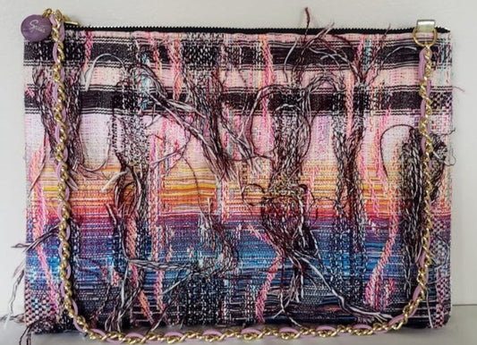 Sac pochette "Bleu Mer, au soleil pleinement couchant."