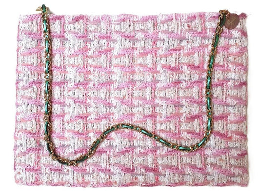 Sac pochette chaîne "Girly Saint Tropez 60's." PRECOMMANDE.