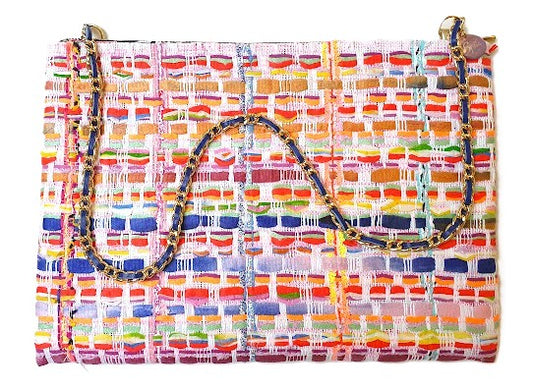 Sac pochette multicolore de Fête Foraine "Eclairages pétaradants du manège à voitures... Roulez petits bolides!" PRECOMMANDE.