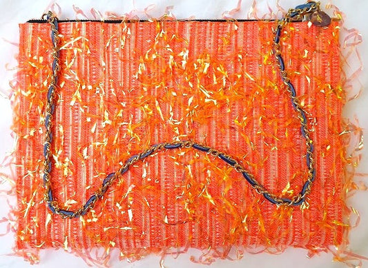 Sac pochette multicolore de Fête Foraine "Clignotants de lumières oranges, éteintes et allumées." PRECOMMANDE