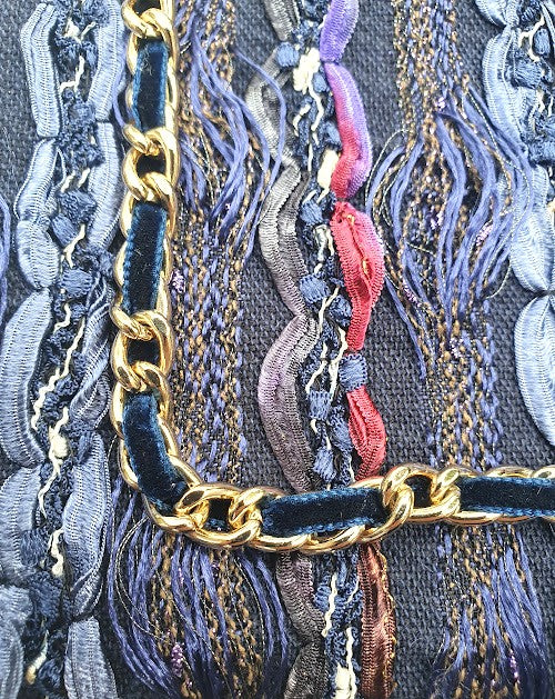 sac pochette "Lumières de lune sur la mer, scintellements et bleu éclairé." PRECOMMANDE.