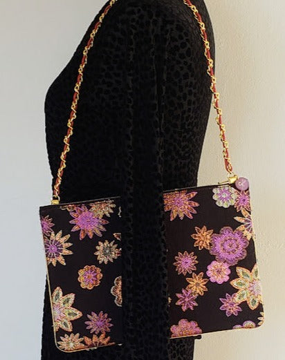 Sac pochette chaîne "Vendanges et fleurs d'automne."