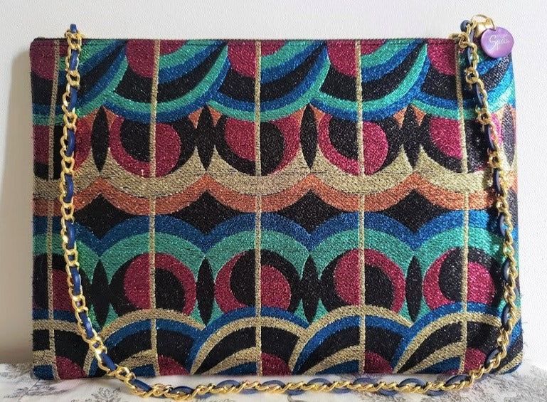 Sac pochette chaîne de fête " Noël à la montagne."