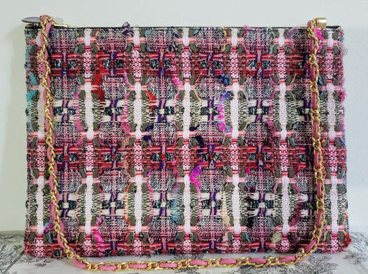 Sac pochette chaîne "Floraison d'un jardin à la française, vue du ciel."