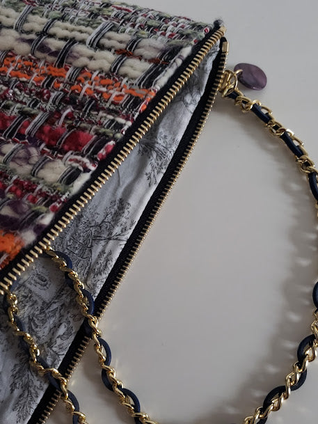 Sac pochette chaîne de fête " Noël à la montagne."
