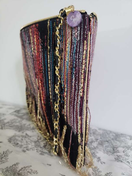 Sac pochette chaîne de fêtes "Ciel des feux d'artifices."