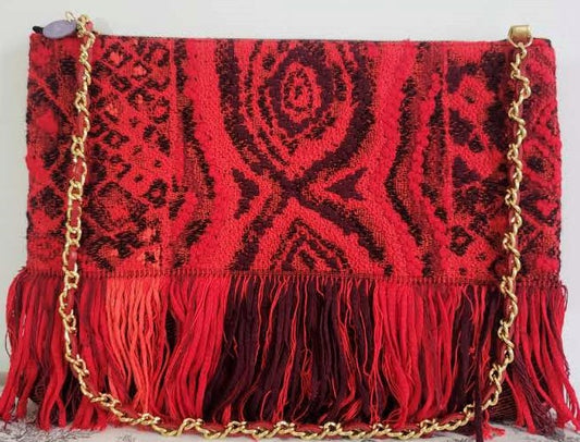 Sac pochette de cocktail "Hibiscus et art premier."