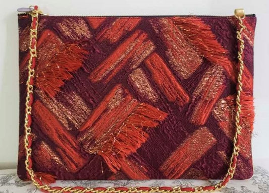 Sac pochette chaîne de fêtes "Reine de la fête et cotillons, serpentins..."