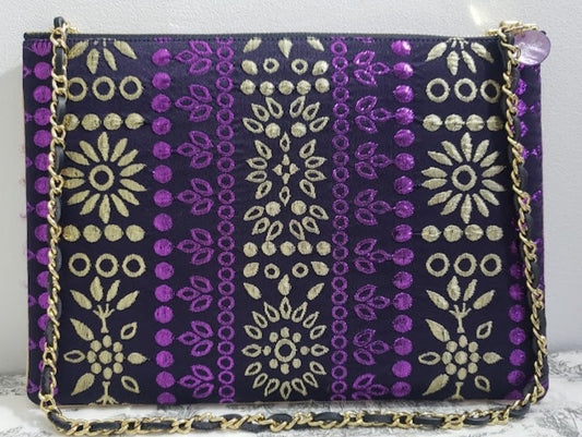 Sac pochette de cocktail "Orange & Purple et l'Art Mauresque."