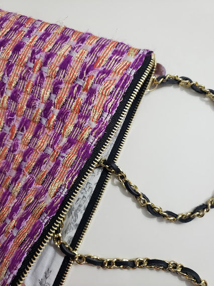 Sac pochette chaîne de cocktail "Orange & Purple et l'Art Mauresque."