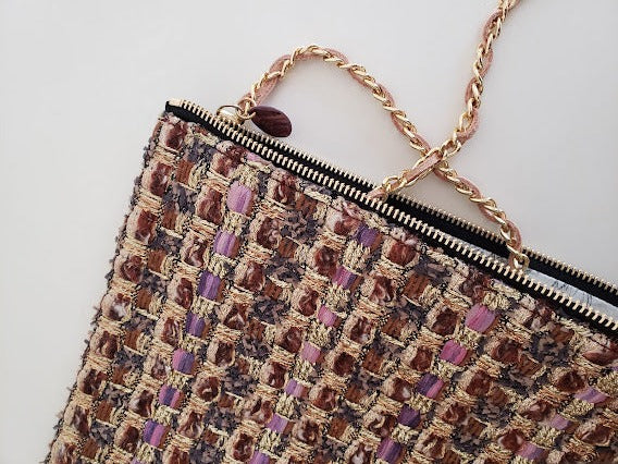 Sac pochette chaîne "Feuilles et feuillages en forêt d'automne".