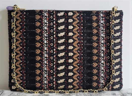 Sac pochette "Ecorce d'Arbre et fleurs à l'automne."